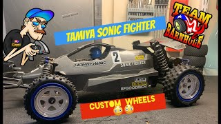 Vintage Tamiya Sonic Fighter Custom Wheels — How to Fit 2.2 tires on 1.9 wheels.