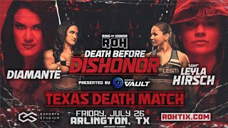 Diamante vs Legit Leyla Hirsch in a Texas Death Match at Ring of Honor Death Before Dishonor