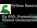 Python Basics Tutorial Dictionary Print Formatting || Fstring Formatting