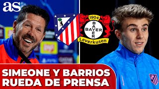 SIMEONE y BARRIOS, rueda de prensa | ATLÉTICO DE MADRID - BAYER LEVERKUSEN | CHAMPIONS LEAGUE