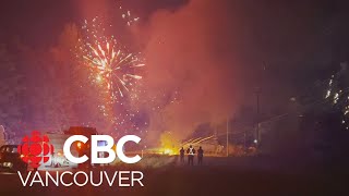 B.C. highway lights up after crash involving cargo of fireworks