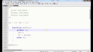 PHP tutorials in Hindi #6 Global variable in PHP