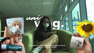 uni vlog★ | studying at uni library, using numbuz:n products, fave lipbalm + quick grwm ft. chika📓💄