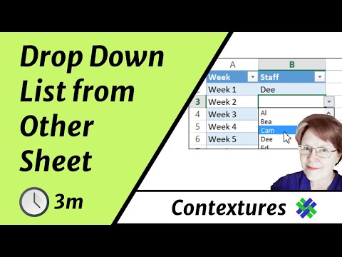 Create a drop-down list in Excel from another worksheet