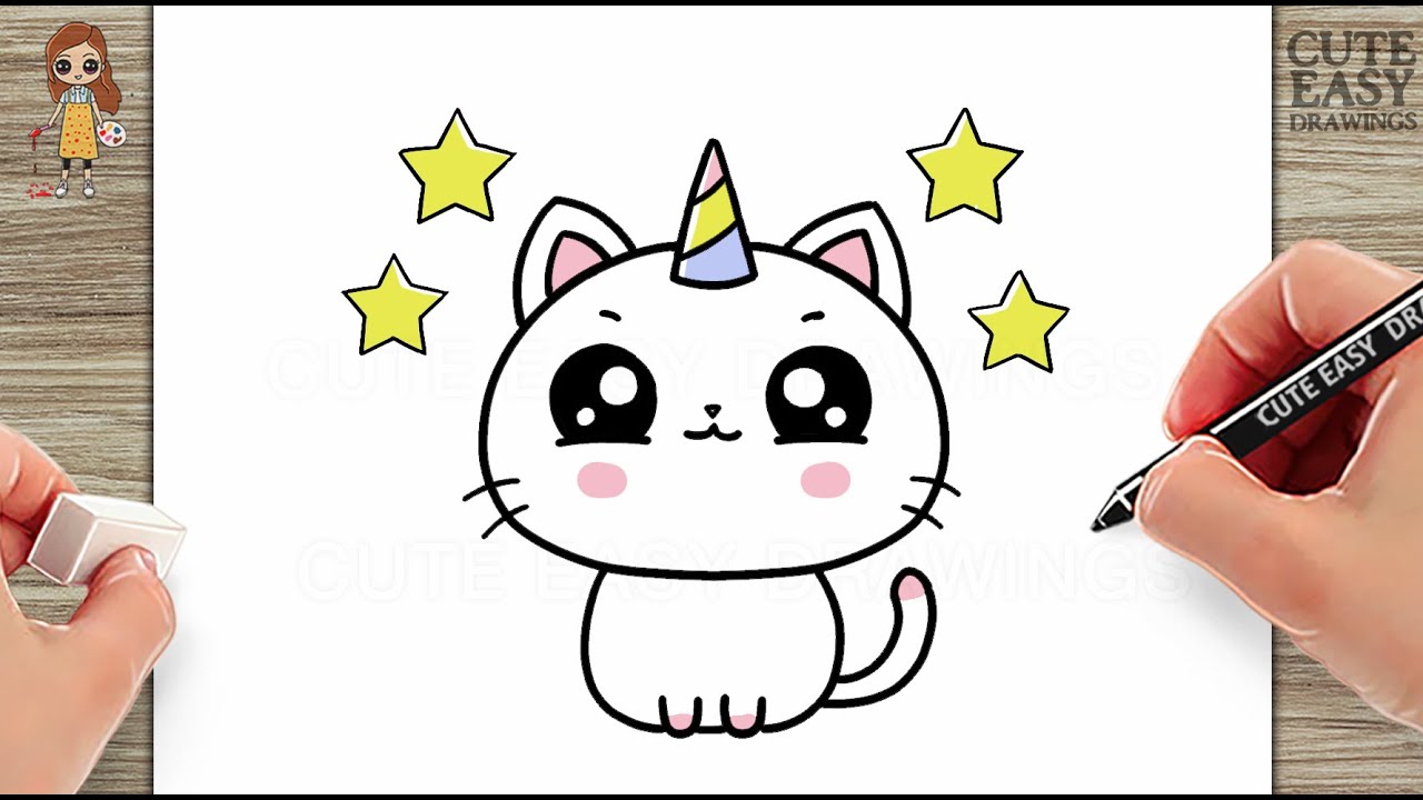 How To Draw Cute Unicorn CAT | Learn To Draw Cat | Kittycorn Very Very ...