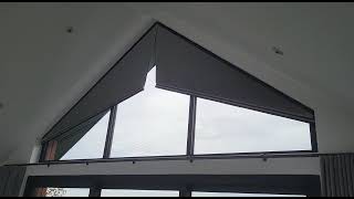 Gable End Windows Motorised Blinds - Triangle Shaped Blinds - Remote Control Blinds