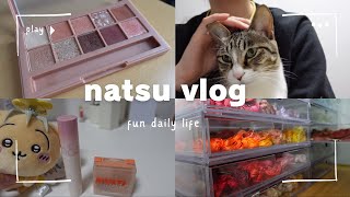 【vlog】とことん楽をする一日🍀やりたいことをできる幸せ🫶刺繍｜愛猫｜購入品紹介｜シール集め｜ちいかわ｜ダイソー