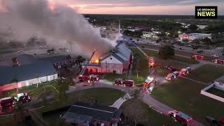 Crews battle fire at Christ at the Crossroads Church in Lehigh Acres