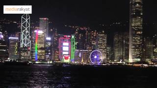 Beautiful Hong Kong's Skyline At Night  美丽的香港夜景