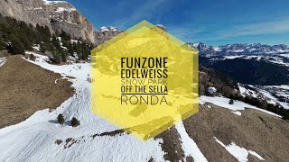 Funzone Edelweiss - Skiing in the Italian Dolomites - Off Sella Ronda - Val Gardena - Colfosco - 4K