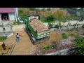 completed 100% dozer d20 u0026 truck 5t pushing rock stone to make a new land