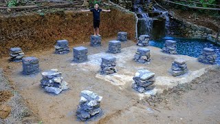 Building A Log Cabin (Ep1) Boulder Footings for the Cabin Foundation