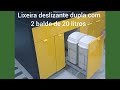 LIXEIRA DESLIZANTE DUPLA COM 02 CESTOS 20L