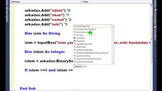 Visual Basic .NET - Ders 308 : ArrayList - BinarySearch