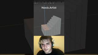 Noob Artist  vs Pro Artist ; making stairs #blender3d #shorts