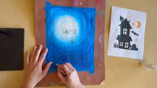 Haunted House Painting for Elementary Students