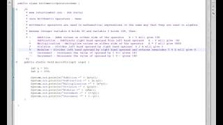 JAVA TUTORIAL ARITHMETIC OPERATORS ECLIPSE DEMO