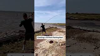 Distance Casting a 15 Foot Fishing Rod Outer Banks NC #obx #surffishing #beachfishing