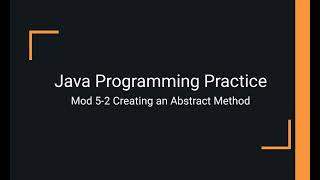 Java Practice Examples - Module 5-2 Abstract Methods in an Interface