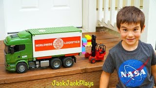 Bruder Trucks Surprise Toy Unboxing! Tractor, Trailer, and Forklift for Kids | JackJackPlays