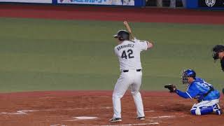 千葉ロッテマリーンズ マット・ドミンゲス バッティングフォーム\u0026バッティング（スローモーション）【2018612 第7号ホームラン】