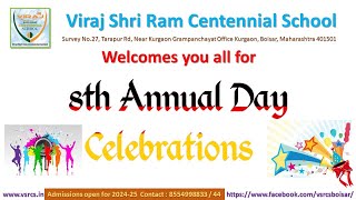 VIRAJ SHRI RAM CENTENNIAL SCHOOL || 8 TH ANNUAL DAY || BOISAR