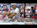 fresh giant salmon cutting skills in bangkok world market thai street food