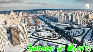 Sweden in Winter | sweden drone snow | First Snow of Winter 2021