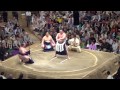 ２０１４年大相撲夏場所　白鵬14日目の土俵入り国技館