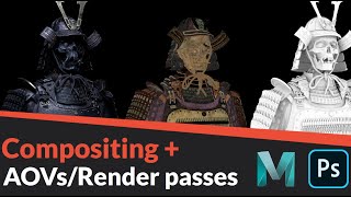 How to set up AOV's to render passes with Arnold in Maya + Compositing in Photoshop