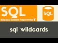 WIldcards | SQL | Tutorial 15