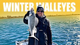 Jigging the St. Clair River for BIG Walleye | Winter Pre-Spawn Walleye Fishing