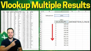 How to make Vlookup function Returns Multiple Matches, Different Results