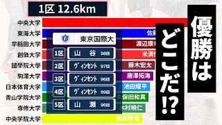 【箱根駅伝】もしも大学別の区間記録保持者が走ったらどの大学が勝つ？グラフでシミュレーションしてみた【ヴィンセント無双】