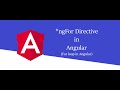 ngFor directive in Angular , For loop in Angular, Angular Tutorial #4
