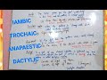 Metre in Poetry | Iambic pentameter | TROCHAIC |ANAPAESTIC | DACTYLIC Metre in Poetry | Iambic pentameter | TROCHAIC |ANAPAESTIC | DACTYLIC