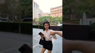 Giving Free Chocolate Chinese Girl At Street #girl #reaction #street