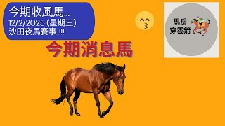 馬房消息馬...今期消息馬 !!! 12/2/2025 (星期三) 沙田夜馬賽事 !! [香港賽馬][賽馬] [賽馬貼士]