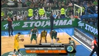 מכבי ת"א מפסידה לפנאתינייקוס משחק 5 סדרת ההצלבה 2012
