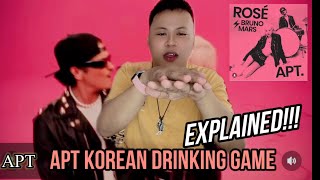 APT. How To Play Korean Drinking Game EXPLAINED? - Taglish | Rośe, Bruno Mars Favorite GAME!