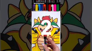 Bowser Drawing Transition Tutorial #shorts