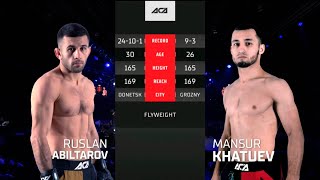 Руслан Абильтаров vs. Мансур Хатуев | Ruslan Abiltarov vs. Mansur Khatuev | ACA 142