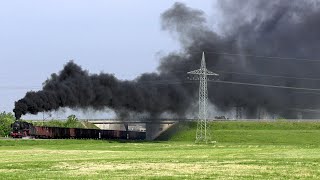 Waldbrandstufe 5 - Es ist trocken, 50 0072-4 fährt trotzdem und wie!