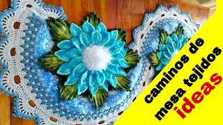 Hermosos caminos de mesa tejidos a crochet/ ideas para tu comedor