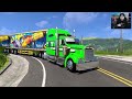 kenworth w900 doble tráiler bajando a puro freno de motor mapa colombia american truck simulator