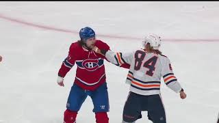 Josh Anderson VS William Lagesson Fight Edmonton Oilers at Montreal Canadiens