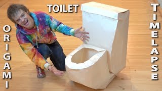 Life-Size Origami Toilet Timelapse (NOT A TUTORIAL)