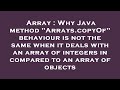 Array : Why Java method 