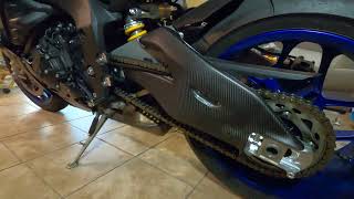 Yamaha R1M carbon fiber swingarm done by Carbon2Race