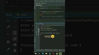 Program For Login (Username & Password ) In Python | #shorts #shortvideo #short #python